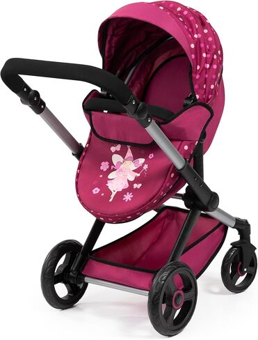 دمى بايير تصميم: مجموعة Xeo Mega 10pc - Pink Hot Pink ، Dots ، Fairy - Pram ، Bed ، حقيبة يد ، إكسسوارات التغذية والرعاية للدمى حتى 18 "، لعبة أطفال ، تتراوح أعمارهم بين 3+ in Kuwait