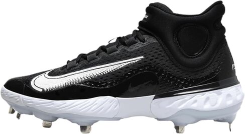 NIKE Alpha Huarache Elite 4 Mid Mens DJ6520-001 (Black/White-Blue), Size 9.5 in Saudi Arabia