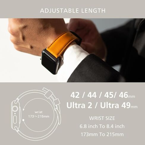 alto Leather Band Compatible with Apple Watch 49mm, 44mm, 45mm, 42mm, Italian Leather Strap for Women and Men, Replacement Bands for Ultra 2, Ultra, Series 10, 9, 8, 7, 6, SE, 5, 4. in Saudi Arabia