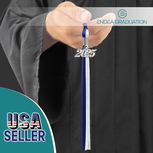 تاسيل تخرج مزدوج تخرج مع انخفاض تاريخ الفضة (Royal Blue/White ، 2025) in Kuwait