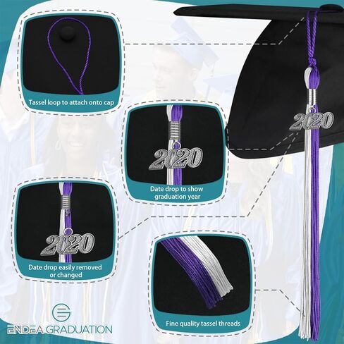تاسيل تخرج مزدوج تخرج مع انخفاض تاريخ الفضة (Royal Blue/White ، 2025) in Kuwait