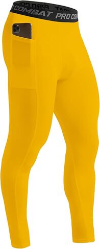 HYCOPROT Men's Compression Pants with Pockets, Athletic Leggings Baselayer Workout Tights for Running Yoga Gym Basketball in Saudi Arabia