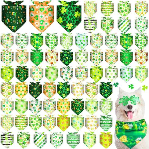72 Pcs Easter Dog Bandanas Bulk Spring Bandanas for Dog Adjustable Washable Pet Triangle Scarf Soft Kerchief Bib for Holiday Pet Costume Accessories(Easter) in Saudi Arabia
