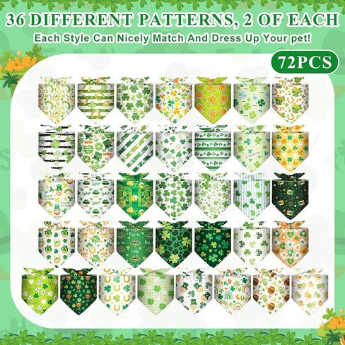72 Pcs Easter Dog Bandanas Bulk Spring Bandanas for Dog Adjustable Washable Pet Triangle Scarf Soft Kerchief Bib for Holiday Pet Costume Accessories(Easter) in Saudi Arabia