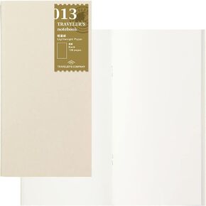 Traveler's Company Traveler's Notebook Refill 013, Lightweight Blank Paper, 128 Pages