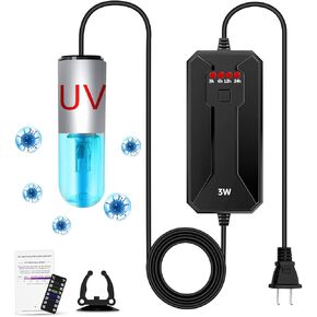 TAISHAN Aquarium Clean Light with Timer - 3W Mini Algae Removal Light for Fish Tank, Pond, Swimming Pool