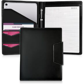Padfolio for Women, Leather Padfolio, Documents Organizer, Includes Card Holder, Master Key or Photo Holder, Phone Holder and a Notepad Unique Design Resume Portfolio Folder, Portfolio Binder,