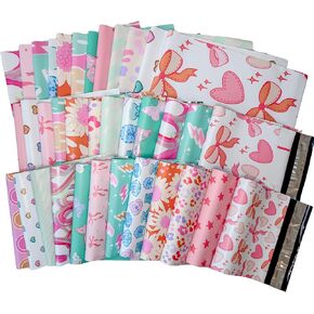 Designer Poly Mailer Variety Pack Heavy Duty Waterproof Self Seal Shipping Bags for Small Business Large Mailing Envelopes Bulk Tear Resistant Packaging 35 Pack