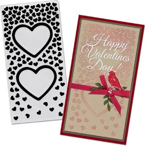 Habbiful Valentines Love Heart Embossing Folders for Card Making, Valentine's Day Plastic Embossing Folders 3D Textured Folder Craft Card Template for DIY Scrapbooking Photo Album Supplies