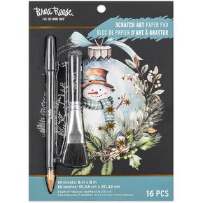 PADE PAPER SCRATCH - Winter Wonderland - 14 6 × 8 صفحات ، تكشف عن تصميمات العطلات الموسمية والاحتفالية ، الملوثات العضوية الثابتة المعدنية ، نشاط حرفي للبالغين in Kuwait