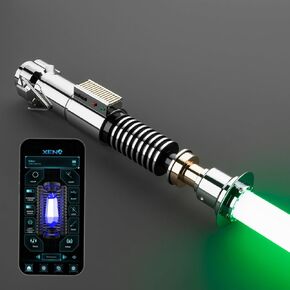 G4E Lightsaber with Bluetooth App, Smooth Swing and Premium Aluminium Hilt with Light Saber Stand and realistic blade plug. 16 Light Saber Sound Modes and Infinite RGB Colour Change. Skywalker