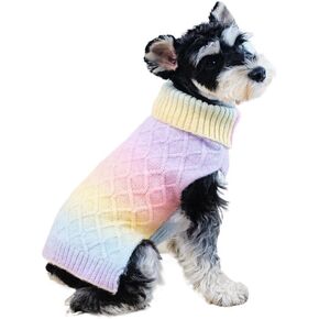 Tangpan Sassy Turtleneck Space Daying Dog Sweater Pet Warm Clothes Puppy Apparel Cat Outfit (Rainbow,M)