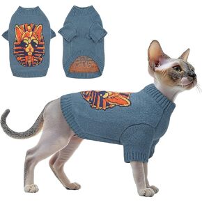 سترة Cat Ladies Sphynx Cat - سترات كيتي مريحة وأنيقة للقطط فقط - لوازم ملابس القطط الدافئة - قميص مصمم للقطط الخالية من الشعر - ملابس Cat sphynx - L