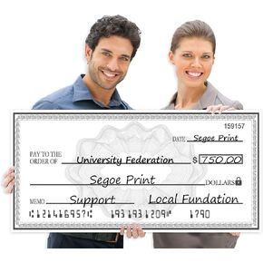 Large Check Fake Check - 40 x 16 in Giant Blank Check Oversized Checks for Endowment Donations, Fundraisers, Retirement,Charity & Donation Events
