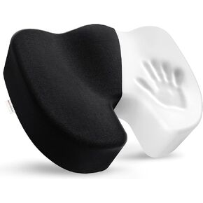 Bomdaia Seat Cushion Pillow for Office Chair, Desk Chair Car Seat Cushion for Tailbone Pain, Memory Foam Coccyx Seat Cushion for Sciatica, Back Pain Relief (Black)