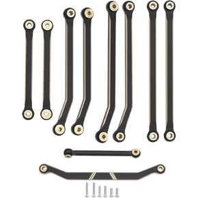 Black Coating Brass High Clearance Linkage Chassis Links and Steering Link Set for 1/18 RC Crawler Redcat Ascent-18 Upgrade