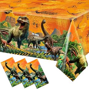 Tiamon Dinosaur Tablecloth Dinosaur Party Table Covers Plastic Tablecloth for Kids Adults Birthday Party Picnic Supplies 54 x 108 Inch