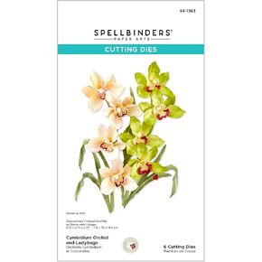 Spellbinders Cymbidium Orchid and Ladybugs Etched Dies