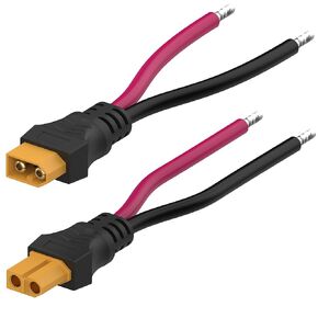 1 Pair XT60 Plug Female and Male Connector, XT60 Connector Adapter with 2.8inch 12AWG Wire for RC Lipo Battery FPV Racing Drone
