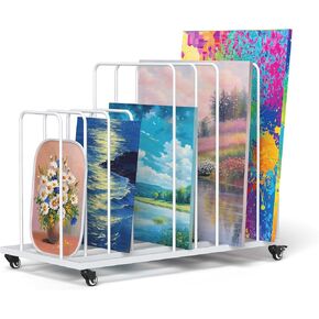 Art Storage Rack, Rolling Art Canvas Storage Rack, Adjustable Art Drying Rack, Art Print Display Rack, Art Storage Organizer for Large Framed Art,Canvas Board,Panel, Drawing Board,Art Shows,Vendors
