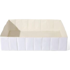 GOGOSO White Ball Pit for Toddlers, Gifts for Baby Girls Boys Dogs as Playpen, Fence Baby Portable & Foldable Ball Sandbox Pool (Balls Not Included), Rectangle Shape
