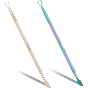 2PCS Lottery Ticket Scratcher Tool, Metal Lottery Scratcher, Scratch Off Tool, Lotto Scratcher Label Scraper for Lottery Ticket, Multi-Use Scraping Tool for Tickets Stickers Labels Films(Rainbow,Gold)