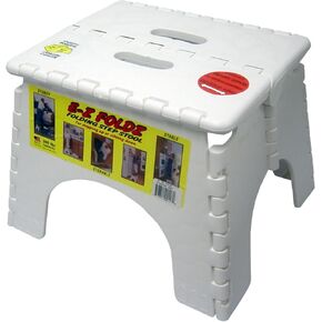 Folding Step Stool - #101-6 - 9 Inches High - 300 Pound Capacity - White