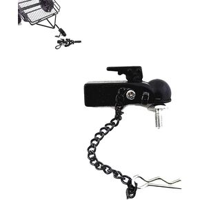 Metal Hitch Trailer Ball Buckle Simulation Link Component Suitable for SCX10 90046 Traxxas TRX4 1/10 RC Car, Black Trailer Link Coupler.