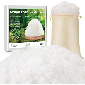 Polyester Fiber Fill, Premium Polyester Polyfill Stuffing, Plant Fiber Filling with Oeko-TEX Certified for Pillows, Cushion, Stuffed Animals, Cloud Decorations, Machine-Washable-1000g/2.2LB