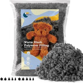 4oz Dark Grey Fiberfill Stuffing, Polyester Stuffing for Stuffed Animals, Pillow Stuffing, High Resilience Warm Cotton Fiber Fill Stuffing for Crochet Crafts DIY
