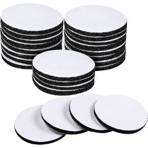 WILLBOND 24 Pairs 1.5 x 1.5 Inch Black Sticky Adhesive Dots Round Hook and Loop Dots Double Sided Self Adhesive Tape Industrial Strength Nylon Sticky Tape for Home Office Wall Mounting Carpet Gripper