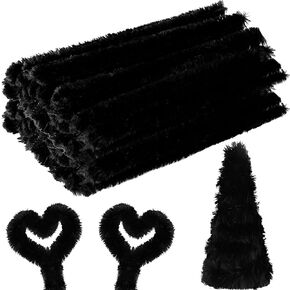 Hotop 60 Pieces Extra Thick Pipe Cleaners 30mm Jumbo Chunky Chenille Stems Craft Supplies Pipe Cleaners for Kids Beginners DIY Art Crafts Decorations (Black)