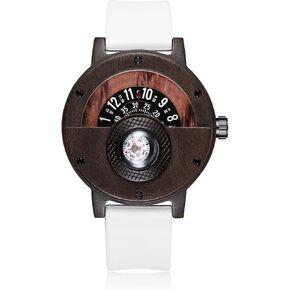 GORBEN Compass Watches for Men, Turntable Wooden Watch, Lightweight Handmade, Quartz Sports Watch in Saudi Arabia