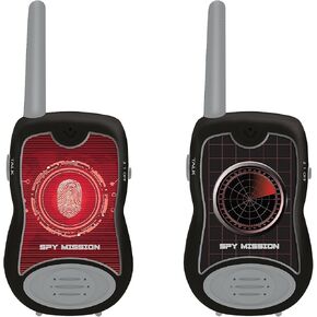 Lexibook - Mission Mission - Walkie Talkies ، 200m ، مجموعة اتصال للأطفال ، قناتين اتصال ، حزام مقطع ، أسود/أحمر ، Tw12spy