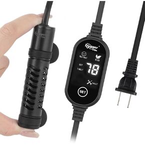 hygger Ceramic Submersible Aquarium Heater, New Explosion-Proof Fish Tank Water Heater with External Temp Controller Auto Thermostat Heater for Saltwater Freshwater (15W for 1~5 Gallon)