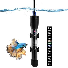 DOMICA 25W Adjustable Aquarium Heater, Submersible Water Heater for Small Fish Tank (3-8 gallons) with Free Thermometer Sticker