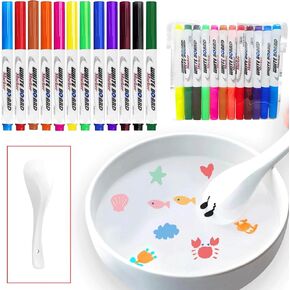 12pcs Magical Drawing Pen, Water Art Pens With Spoon Magical Water Painting Water Marker Doodle Pens Floating Marker Pens Toys Gifts for 3-12 Year Old Boys Girls Toddlers New Year's Gift