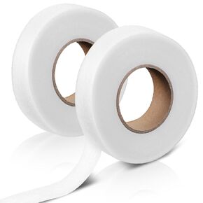 2Pcs Fabric Fusing Tape, Adhesive Hem Tape Iron on Tape, No Sew Hemming Tape for Pants, Strong Adhesive Cloth Hem Tape, Double Sided Iron On Adhesive Hem Tape (3/4 Inch x 70 Yards