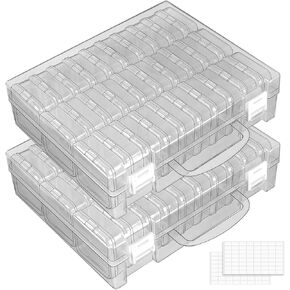 Bead Organizer Box, Diamond Painting Art Storage Box, Diamond Painting Art Accessories Bead Storage Containers 30 Slots Clear Embroidery Bead Storage Organizer Container with Lids for Beads (2 Pack)