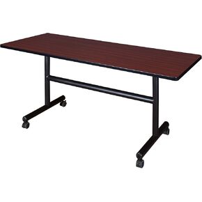 Kobe 60" Flip Top Mobile Training Table- Mahogany