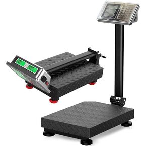 660 lb Industrial Platform Scale Weight Shipping Scale 0.1 LB Accuracy Postal Scale for Packages Luggage Weighing with Price Computing Counting, Kg/LB Switching LCD Display