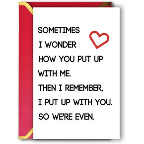 هدايا Ziwenhu Happy Valentines Day بالنسبة له ، بطاقة الذكرى الذكرى الزواج الفكاهية لعيد الميلاد ، وأحيانًا أتساءل كيف تعاملت معي ... in Kuwait