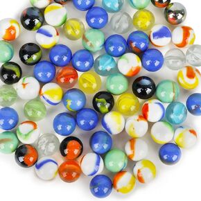 Lovestown 160pcs Glass Marbles Bulk ، for Kids Marble Run Games ، 5/8inch ، لون مختلط