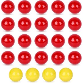 POPLAY 24PCS Replacement Marbles for Game, Marbles for Kids 20 Red Balls with 4 Extra Yellow Balls for Replacing Lost or Damaged Game Pieces