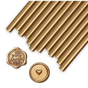 Pack of 50 Premium Mailable Glue Gun Sealing Wax Sticks for Wax Seal Stamp Antique Vintage Gold Great for Crafting Letters Wedding Invitations Cards Envelopes Wine Packages Christmas Gift Wrapping