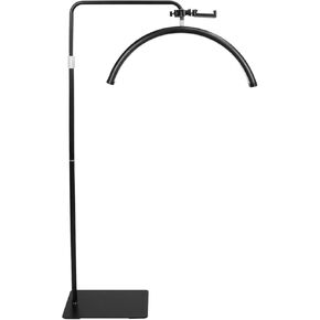 Half Moon Light - LED Floor Lamp for Lash and Eyelash Extensions, Tattoos, Estheticians, Office, Living Room, Working, and Reading - Cool/Warm Light, Adjustable Height & Angle, with Phone Holder.