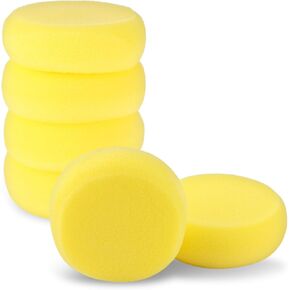6 Pcs Pottery Sponges Round Painting Sponges Yellow Round Sponges 3 Inch Synthetic Artist Sponges Craft Watercolor Sponges for Painting, Art & Craft, Ceramics, Pottery
