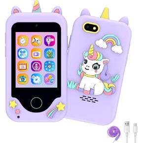 Kids Smart Phone for Girls, Christmas Birthday Gifts for Girls Age 3-10 Kids Toys Cell Phone, 2.8" Touchscreen Toddler Learning Play Toy Phone with Dual Camera