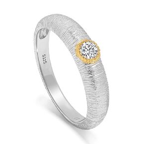 Meissa Gold Rings for Women, Chunky Solitaire Band Vintage Promise Rings for Her Sterling Silver Rings Non Tarnish Gold Rings, Silver, 5.25