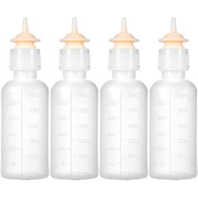 4pcs Kitten Bottle,Puppy Bottles for Nursing Puppy Milk,55ml Puppy Bottle with Miracle Nipple for Kittens,Replacement Nipple Cat Feeding Bottle for Newborn Kittens Puppies Animals